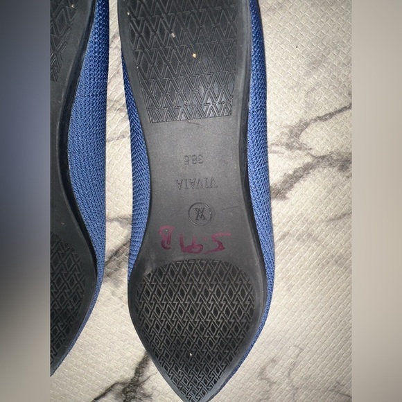 VIVAIA Blue Knit pointed Flats 38.5 office business contemporary - Picture 5 of 6
